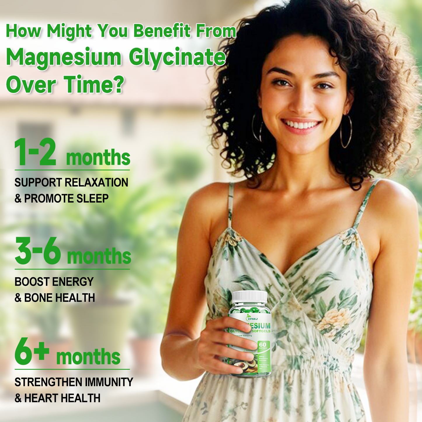 High Absorption Magnesium Glycinate Softgels, Magnesium Supplements 400mg with Zinc, Vitamin E, B6 for Women Men, Improve Sleep, Muscle Relaxation & Bone Health, Gluten-Free, Non-GMO